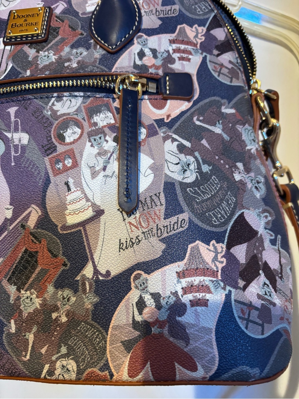 Dooney & Bourke Haunted Mansion Satchel with Navy Trim - Picture 6 of 13